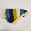 Hundepullover - Handgefertigt aus Merinowolle - blau/weiss/gelb - Mittel