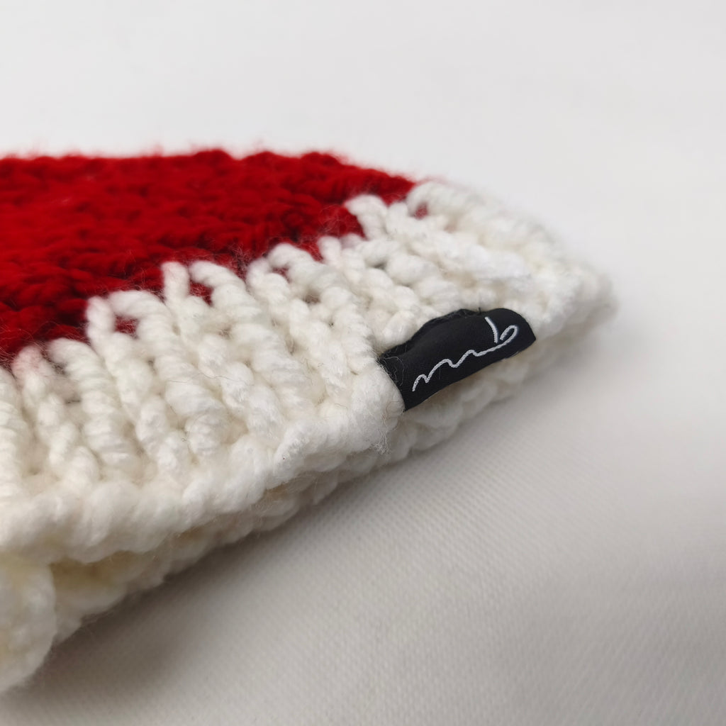Hundepullover - Handgefertigt - rot/weiss - klein