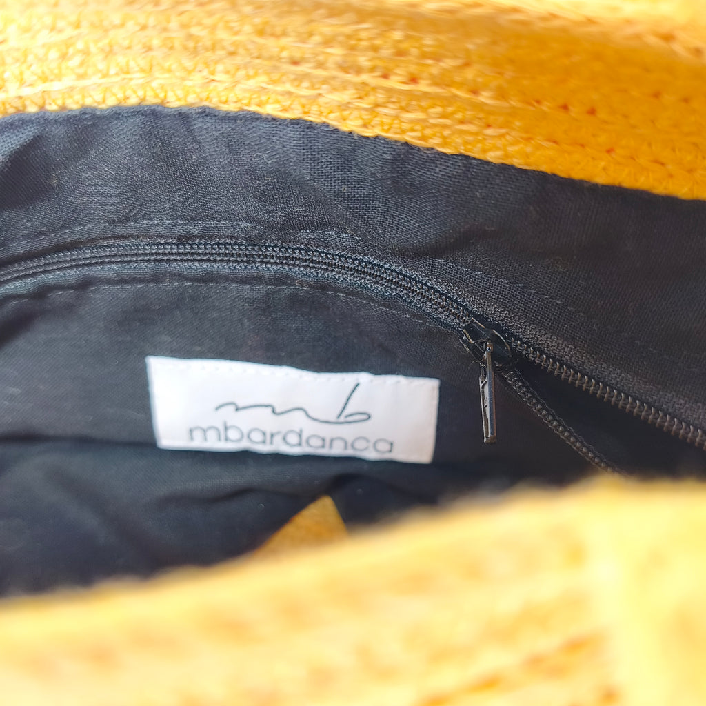 Handgefertigte Handtasche aus Kordeln - Unikat in Gelb