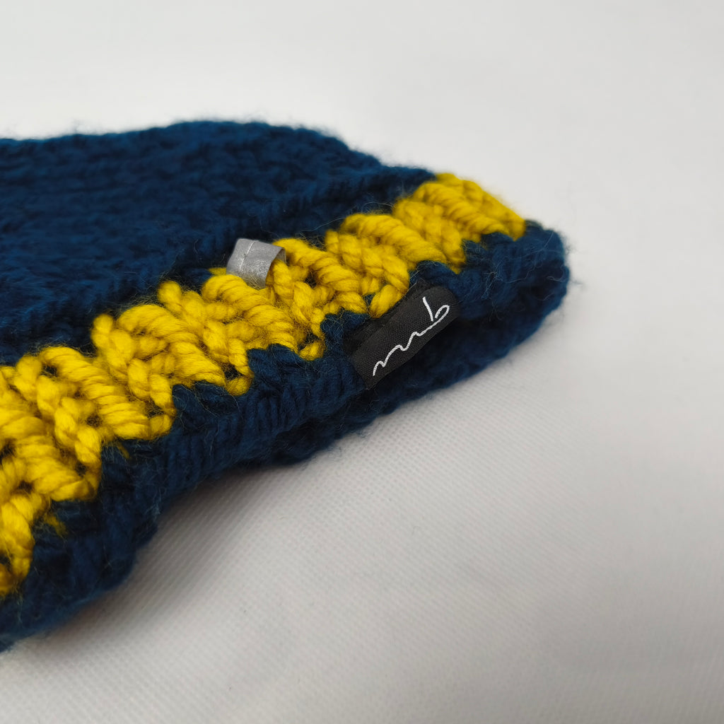Hundepullover - Handgefertigt - gelb/blau - klein