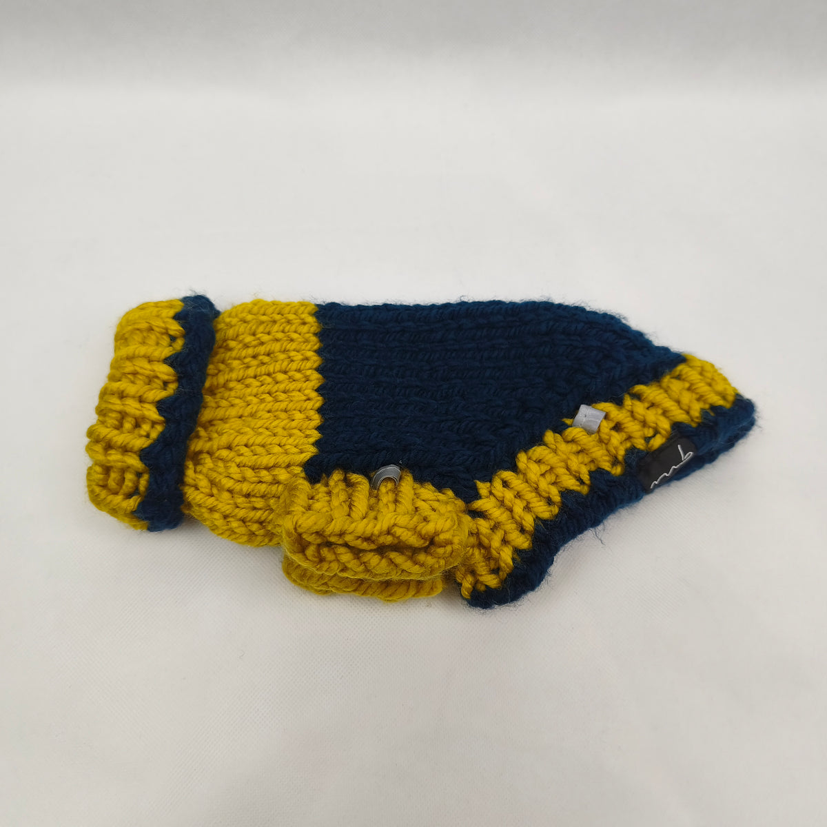 Hundepullover - Handgefertigt - gelb/blau - klein