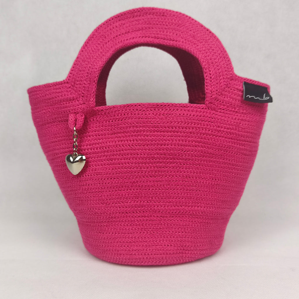 Handbag - Handgemacht aus Kordeln - Unikat in pink
