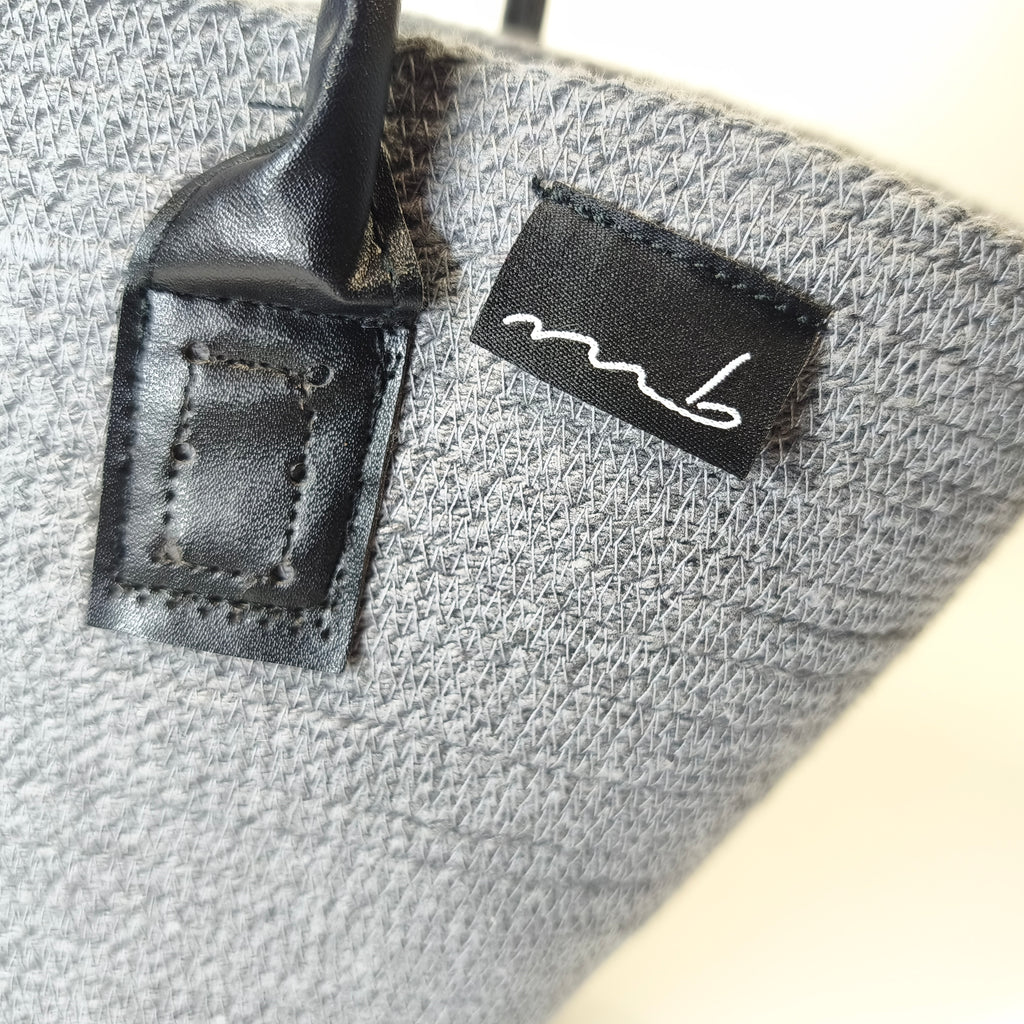 Handgefertigte Handtasche aus Kordeln - Unikat in Grau