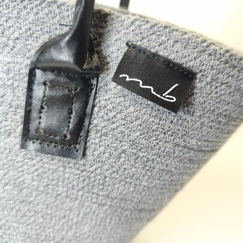 Handgefertigte Handtasche aus Kordeln - Unikat in Grau