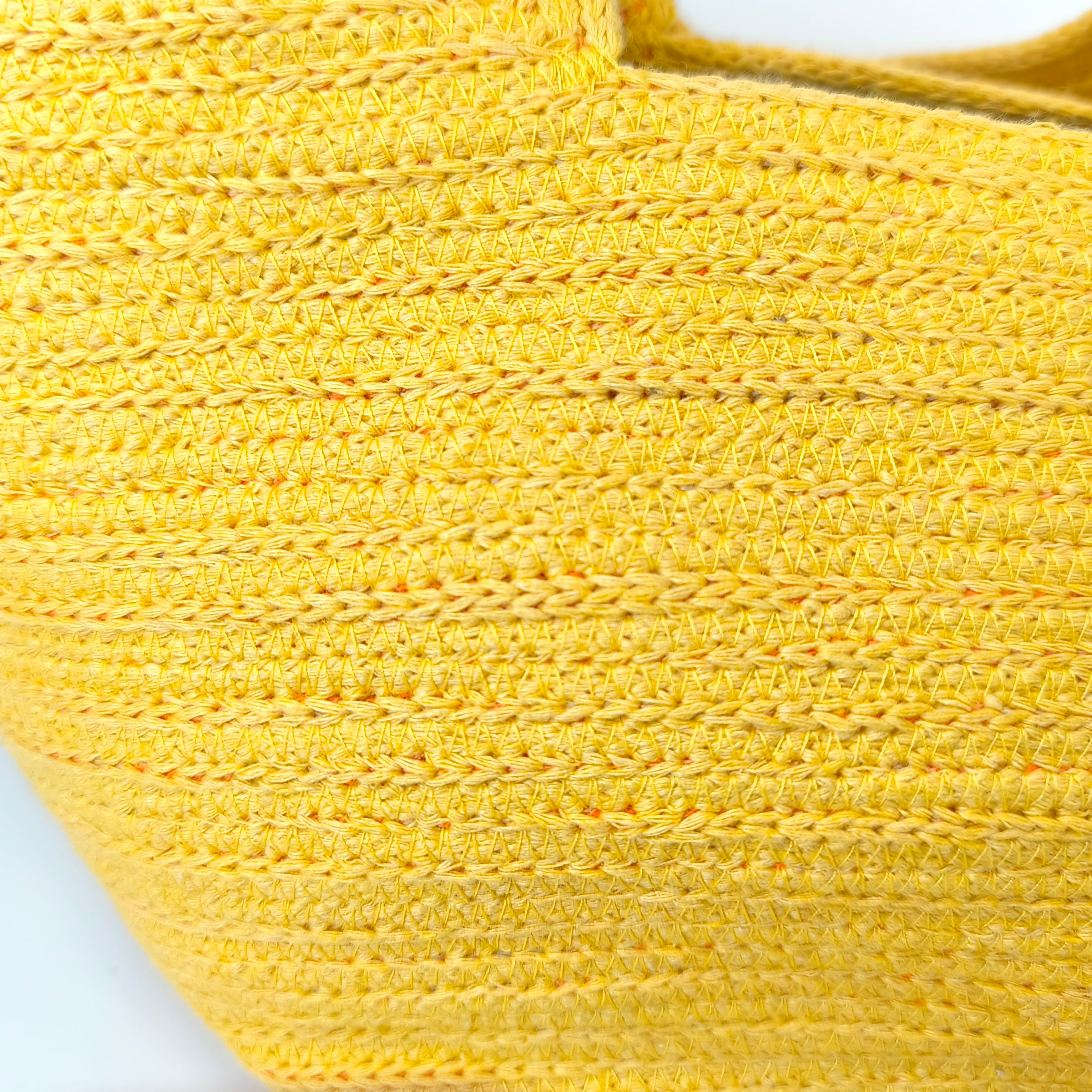 Handgefertigte Handtasche aus Kordeln - Unikat in Gelb