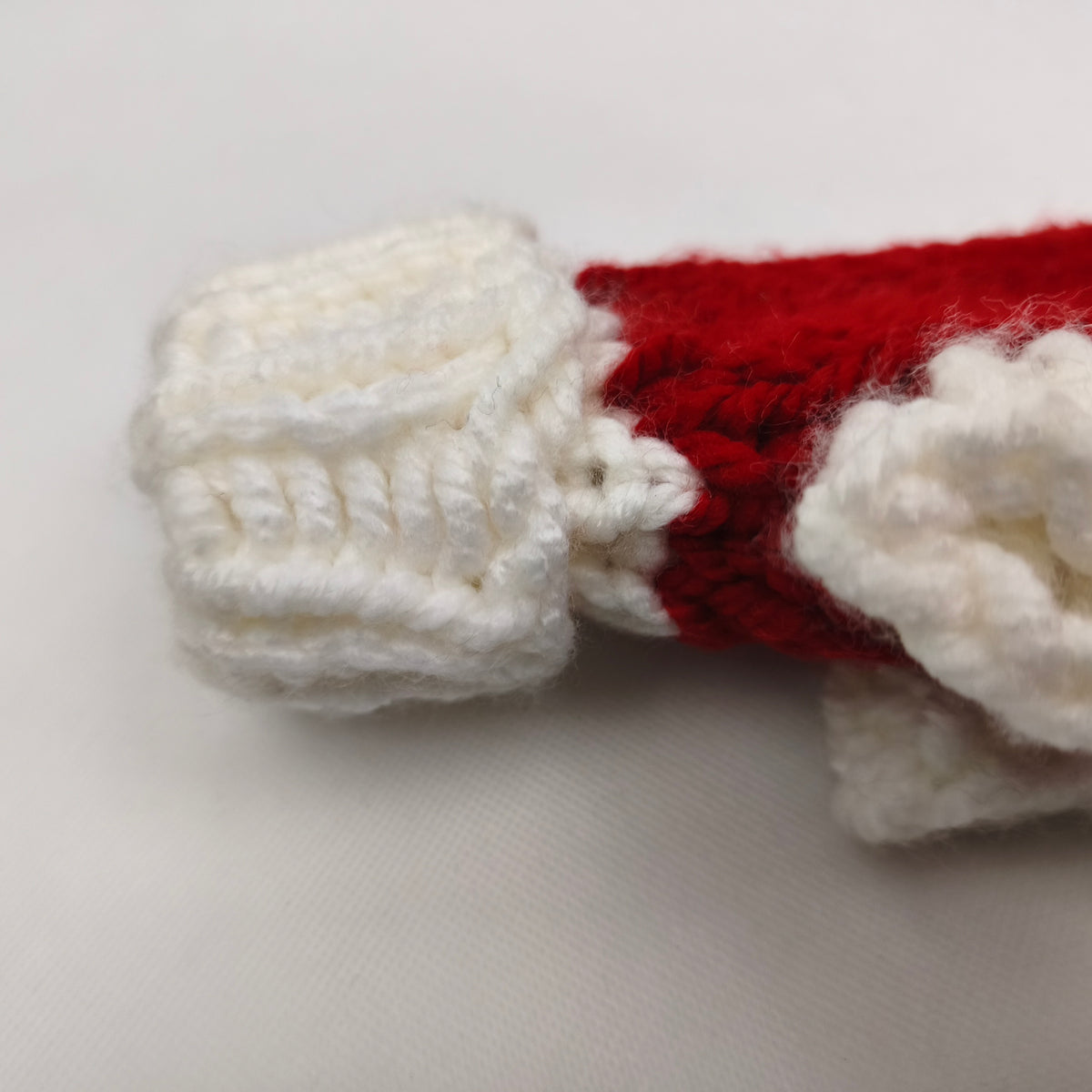 Hundepullover - Handgefertigt - rot/weiss - klein