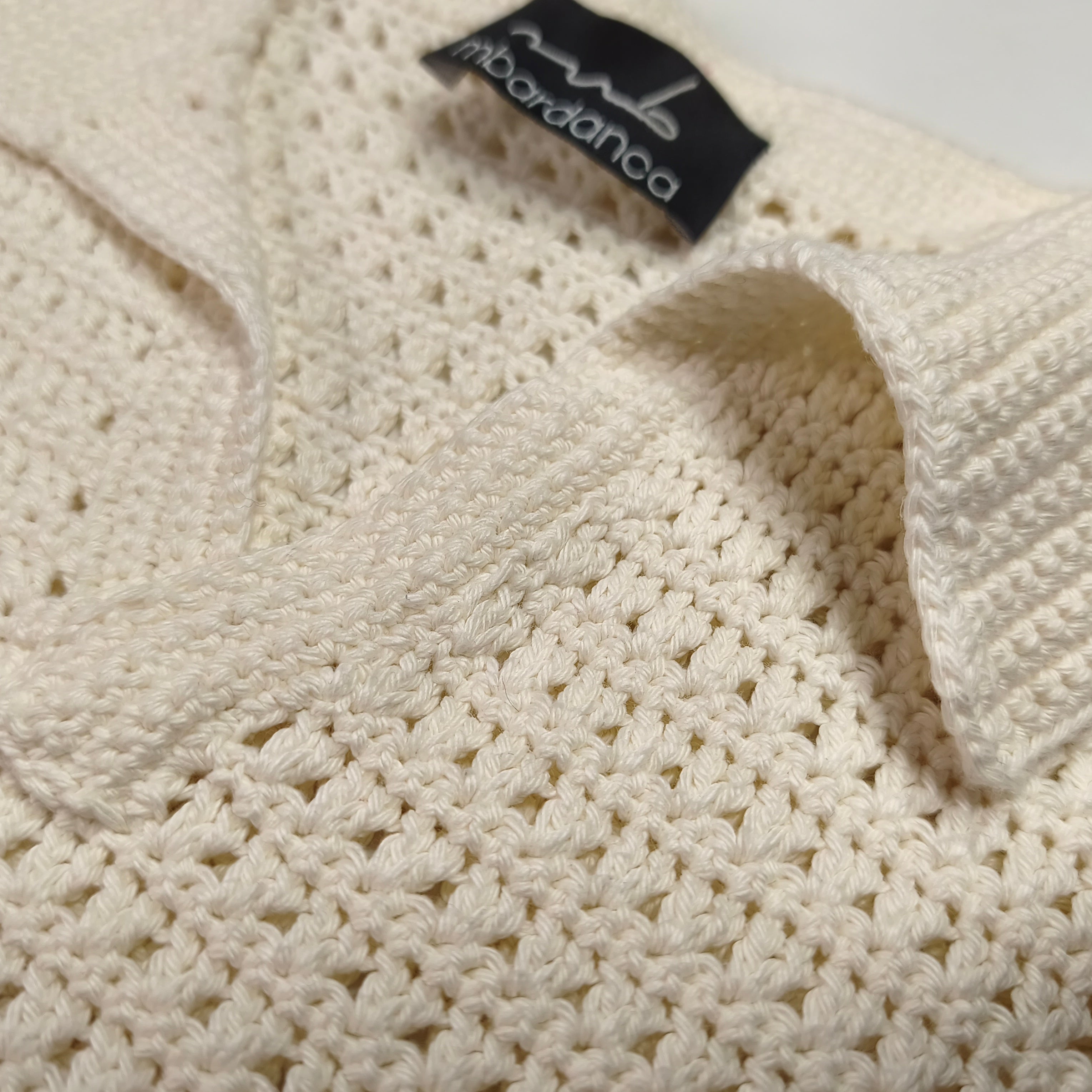 Poloshirt Handgefertigt aus Baumwolle - cremeweiss